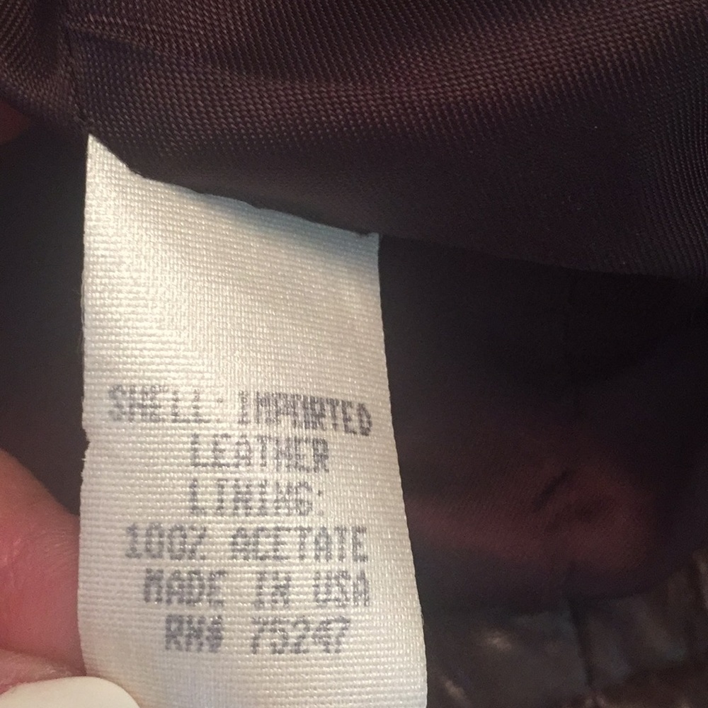 Ann Taylor leather bomber trucker jacket, vintage - Picture 7 of 13